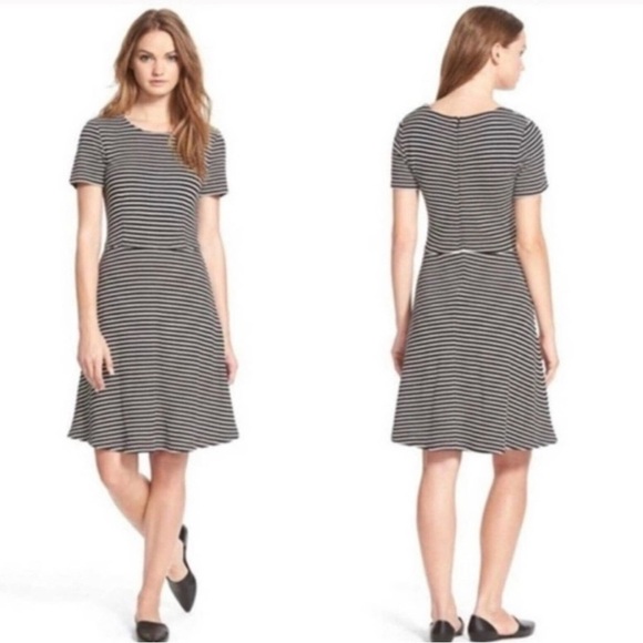 Madewell Gallerist Black & White Striped Knit Dress M - Picture 13 of 13